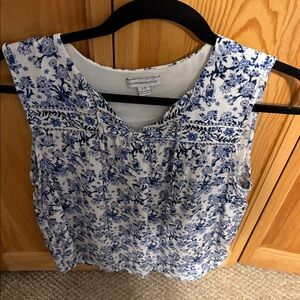 Katherine Barclay Blue and white Patterned Top